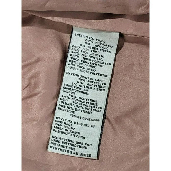 NWOT Kate Spade Double Breasted Faux Fur Trim Coat Black Size S MSRP $358 - Picture 6 of 9